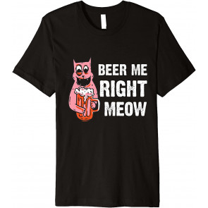 Cat Drinking Pun Beer Glasses T-Shirt