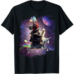 Cat Riding Chicken Turtle Panda Llama Unicorn T-Shirt