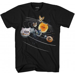 Cat Universe Galaxy Kitten Planets Solar Sun Earth Pluto T-Shirt