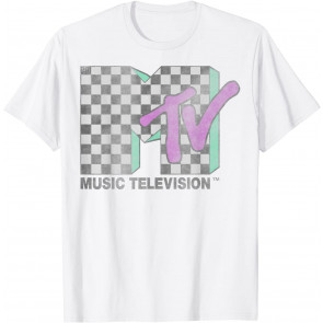 Checkered Distressed Retro Logo T-Shirt