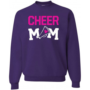 Cheer Mom Kids Super-Fan Love Pink Heart T-Shirt