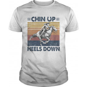 Chin Up Heels Down Horses Vintage Retro T-Shirt