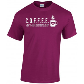 Christ Offers Forgiveness For Everyone Everywhere C.O.F.F.E.E. Christian T-Shirt