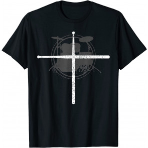Christian Drummer Drum Sticks Cross Religious Band Gift T-Shirt