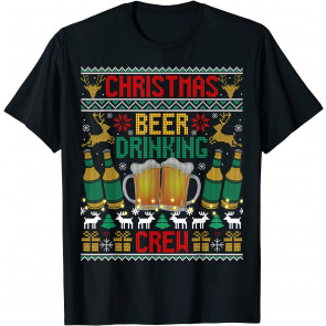 Christmas Beer Drinking Crew T-Shirt