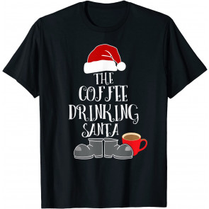 Christmas Coffee Drinking Santa Family Group Costume T-Shirt
