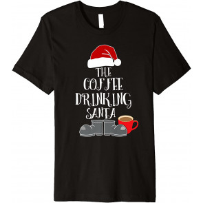 Christmas Coffee Drinking Santa Family Group Costume T-Shirt