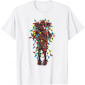 Christmas Dobby Christmas Lights Portrait T-Shirt
