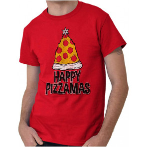 Christmas Happy Pizzamas Pizza Graphic T-Shirt
