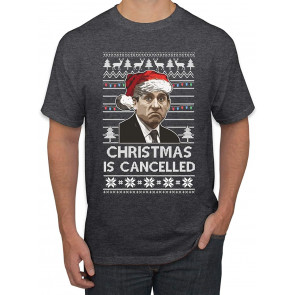 Christmas Is Cancelled Santa Michael Scott Office Ugly Christmas  T-Shirt
