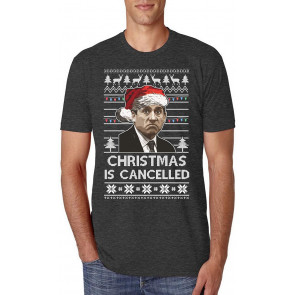 Christmas Is Cancelled Santa Michael Scott Office Ugly Christmas  T-Shirt
