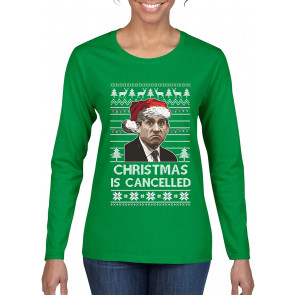 Christmas Is Cancelled Santa Michael Scott Office Ugly Christmas  T-Shirt