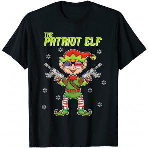 Christmas Patriot Elf Family Elves Patriotic US Flag T-Shirt
