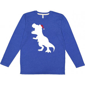Christmas Roaring Santa Rex In Red Hat T-Shirt