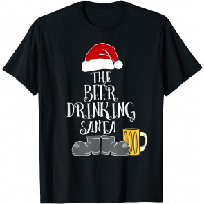 Christmas Santa Beer Drinking Santa Family Group Costume T-Shirt