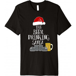 Christmas Santa Beer Drinking Santa Family Group Costume T-Shirt
