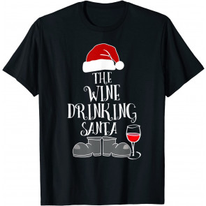 Christmas Santa Wine Drinking Santa Family Group Costume T-Shirt