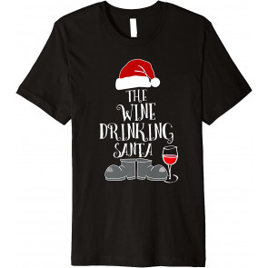 Christmas Santa Wine Drinking Santa Family Group Costume T-Shirt