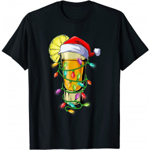 Christmas Tequila Santa Xmas Lights T-Shirt