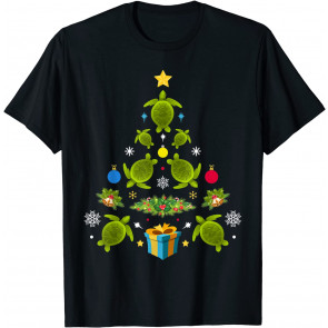 Christmas Tree Sea Turtle Ornaments Gift Sea Turtle Hawaiian T-Shirt