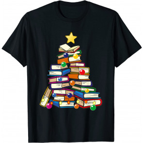 Christmas Tree Teachers Love Reading Books Librarian Nerds T-Shirt