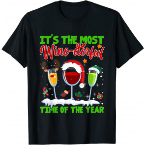 Christmas Wine Drinking Xmas Wine Time T-Shirt