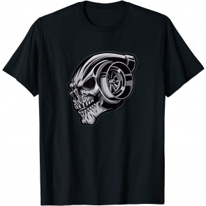 Chrome Turbocharger Skull  T-Shirt