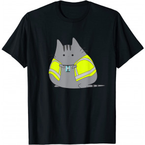 Chubby Kitten Wearing Safety Vest T-Shirt