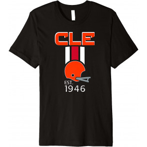 Cleveland Helmet Stripe 1946 Varsity Style Football T-Shirt