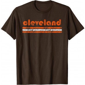 Cleveland Ohio Vintage Three Stripe Weathered T-Shirt