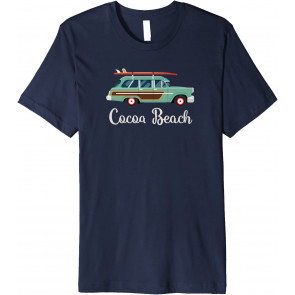 Cocoa Beach, FL Retro Surf Wagon Souvenir T-Shirt