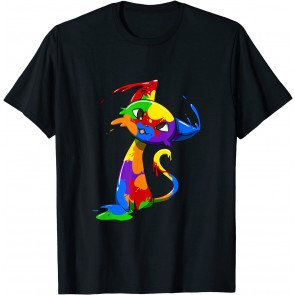 Colorful Liquid Art Cat For Artists And Pet Lovers T-Shirt