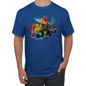 Colorful Rainbow Moose Head Wildlife Animal Lover T-Shirt