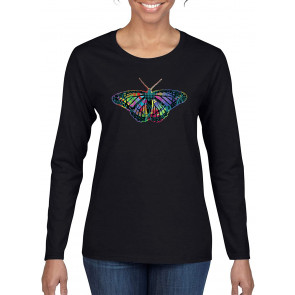 Colorful Rainbow Patterned Butterfly Animal Lover T-Shirt