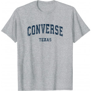 Converse Texas TX Vintage Varsity Sports Navy Design T-Shirt