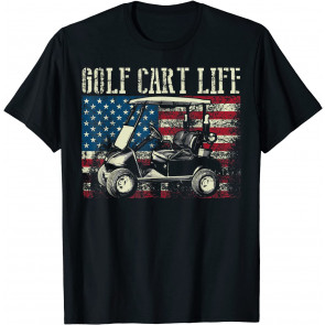Cool Golf Cart Vintage US Flag T-Shirt