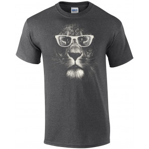 Cool Lion With Glasses Sunglasses Wild Animal Shades Men's T-Shirt