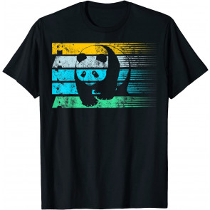 Cool Panda Bear Vintage Retro Silhouette Distressed  T-Shirt