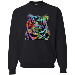Cool Rainbow Neon Trippy Jungle Tiger Eyes Animal Lover T-Shirt