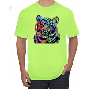 Cool Rainbow Neon Trippy Jungle Tiger Eyes Animal Lover T-Shirt