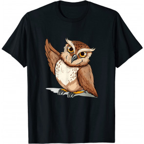 Cool Zookeeper Beard Owl Portrait Pun Bird Watching T-Shirt