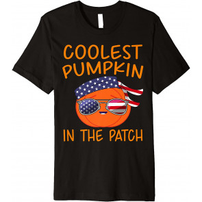 Coolest Pumpkin In The Patch Patriotic Halloween T-Shirt