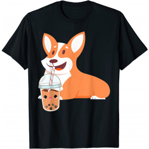 Corgi Drinking Bubble Tea T-Shirt