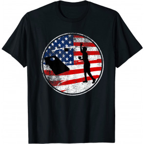 Cornhole Patriotic American Flag Vintage Champion T-Shirt