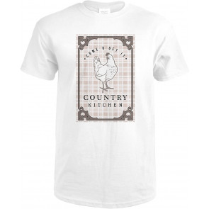 Country Kitchen, Chicken On Plaid (Premium T-Shirt