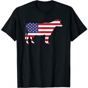Cow American Flag  T-Shirt