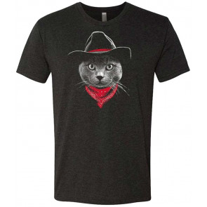 Cowboy CAT - USA Western Wild 50's America - Tri-Blend T-Shirt