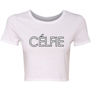 Crop Top Ladies Celfie Selfie T-Shirt