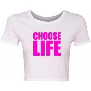 Crop Top Ladies Choose Life Wham 80's Cool Retro T-Shirt