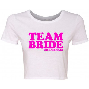 Crop Top Ladies Team Bride Bridesmaid Wedding T-Shirt